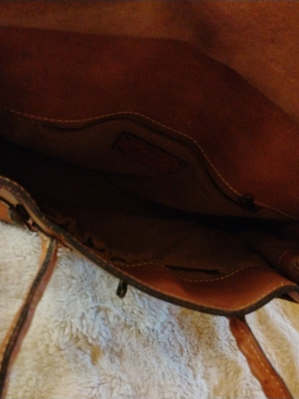 Patricia Nash Classic Tan Leather Tote Bag with Brass Lock
